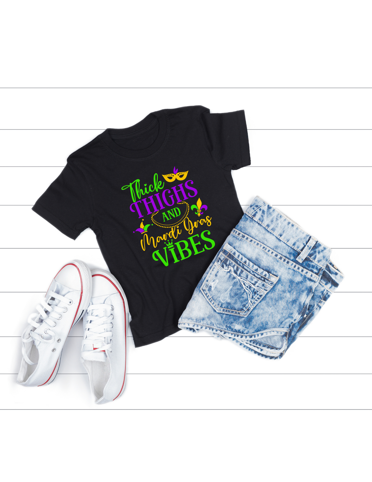 Thick Thighs Mardi Gras Vibes