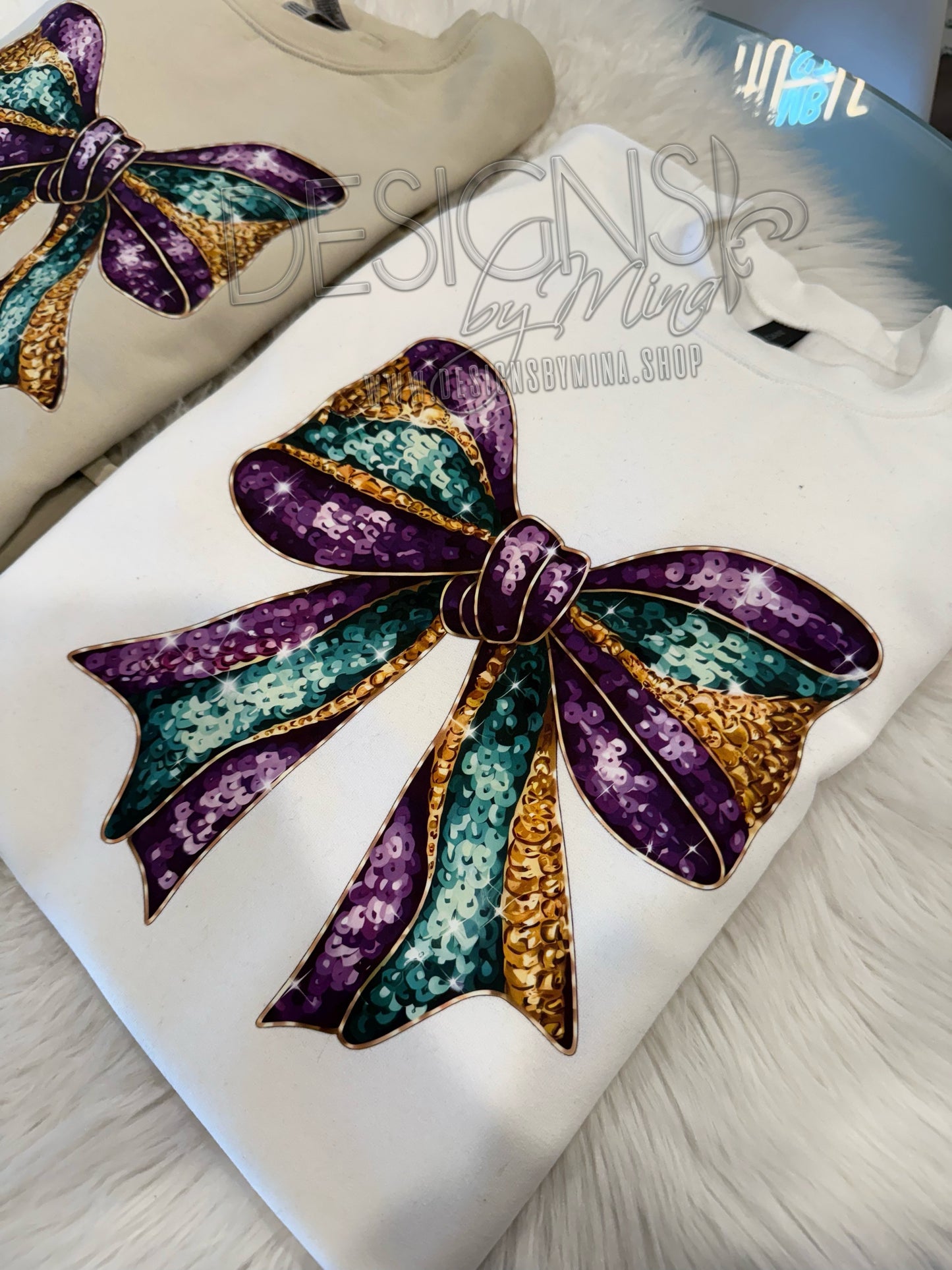 Mardi Gras Sequin Bow