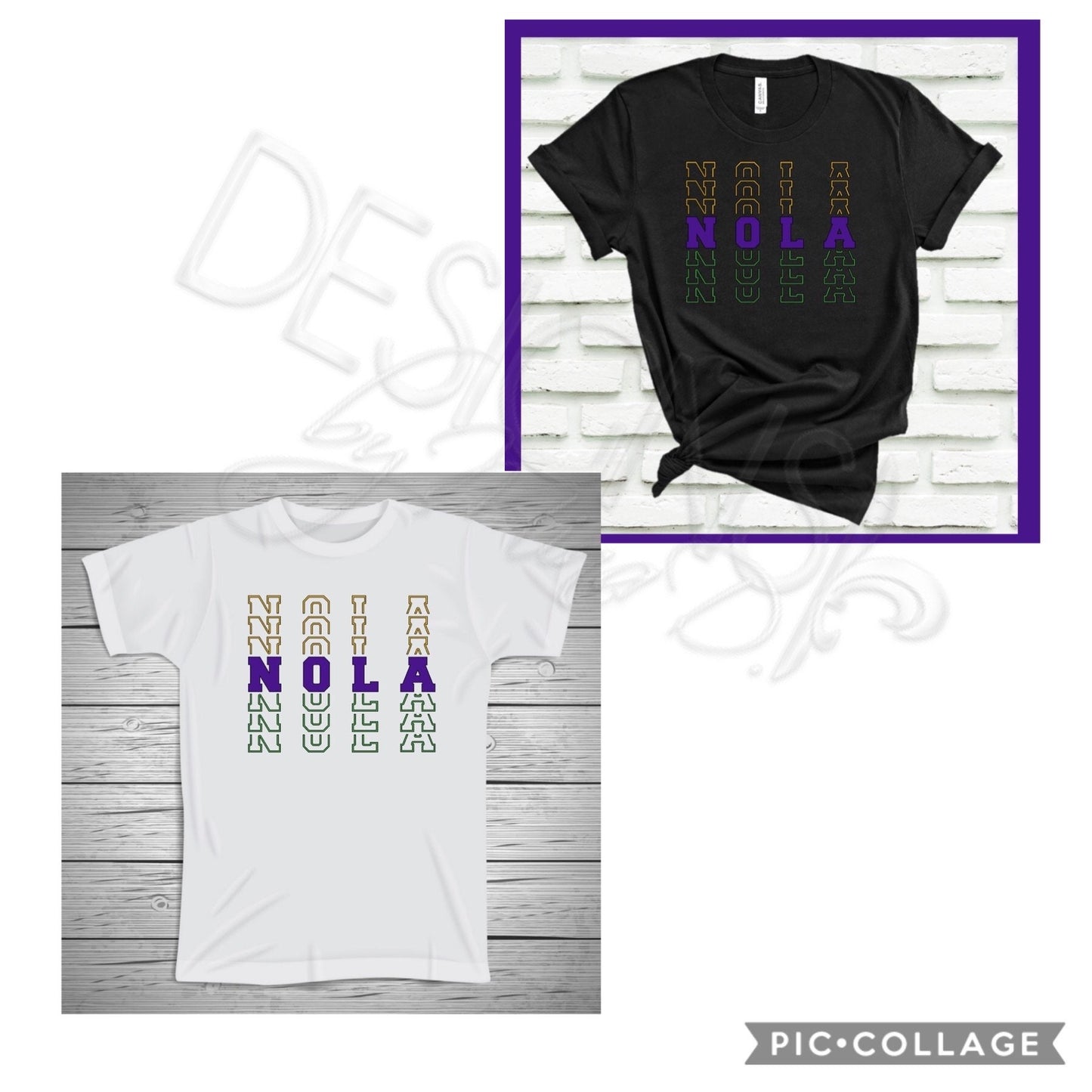 NOLA Mardi Gras Adult Tee Glitter Print