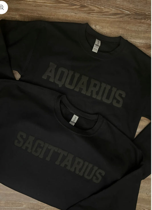 Zodiac Puff Print Sweatshirt