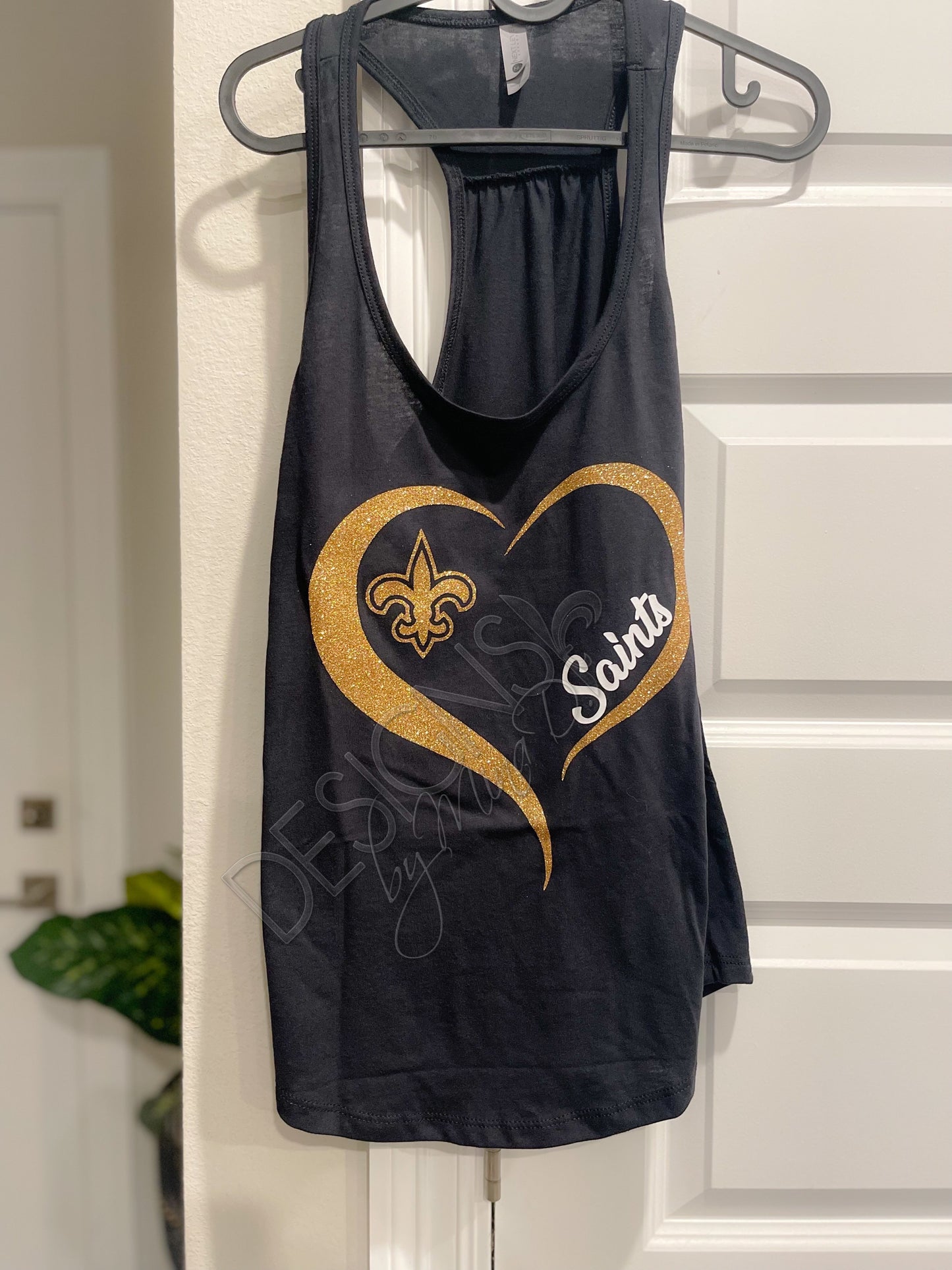 New Orleans Saints Ladies Tank, NOLA Saints, SAINTS Football, Glitter Tank, Glitter Saints Tank