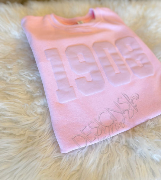 1908 3d Puff print Sweatshirt PINK