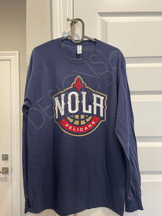 Pelicans Glitter Long Sleeve Tshirt